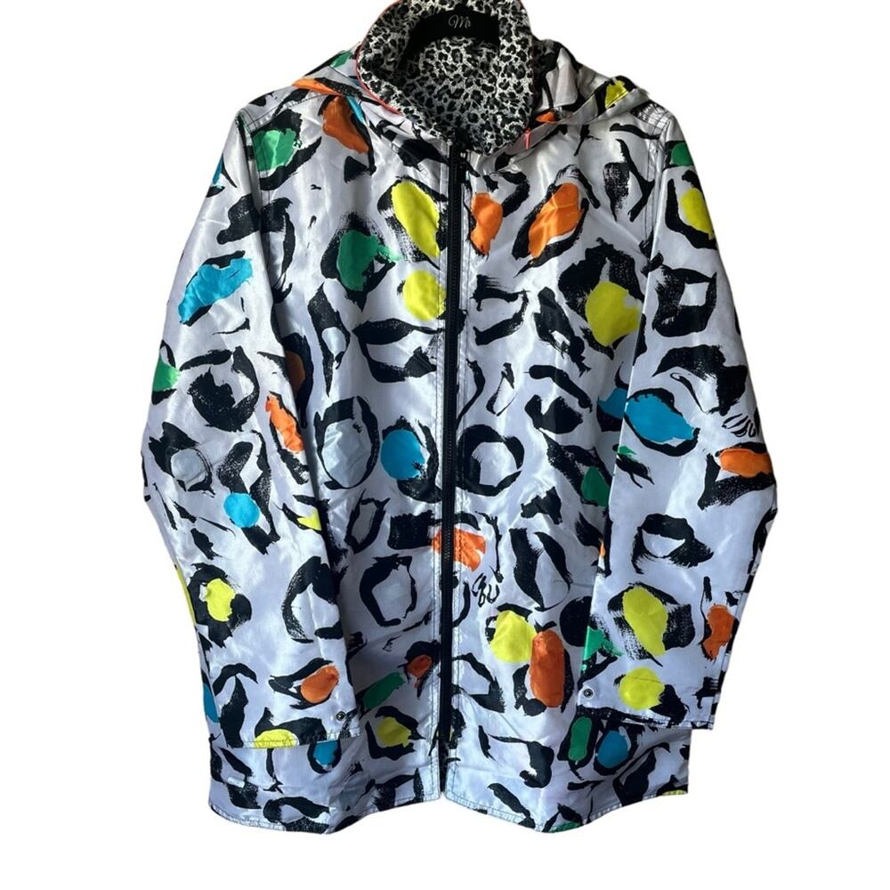 Ubu Reversible Rain Jacket Size Small with hidden hood Light weight Rain Coat